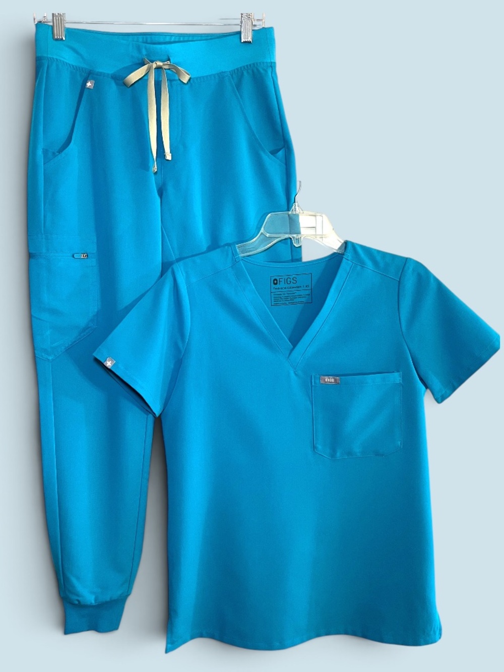 Figs Teal (#1772) Scrub Set Zamora Joggers Catarina Top Size XS Like New